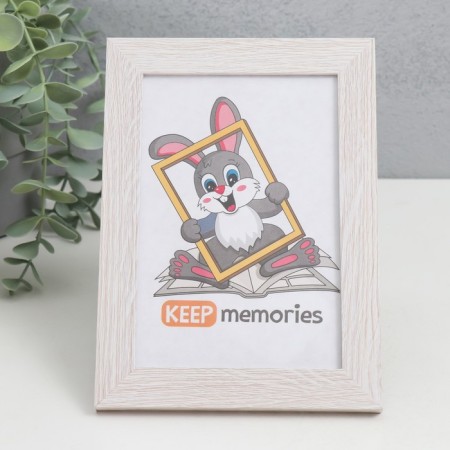 Photo frame MDF 10x15 cm, No. 6, milk oak (plastic screen)