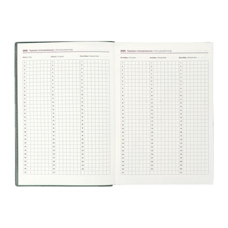 Dated 2025 diary, Escalada, A5+ 176 sheets, integral cover, artificial leather, foil embroidery, lies, block 80 g/m2, green block-9