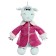 Soft toy "Dragon Daisy in a pink sheepskin coat", 25 cm, mint color