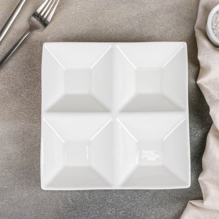 Porcelain 4 cells 4 cells of Wilmax, 20 × 20 cm, white color-1