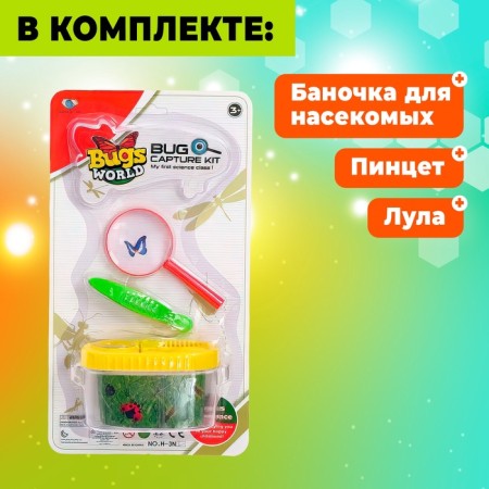 Set for research "Young Biologist", tweezers, lupa, insect jar-2