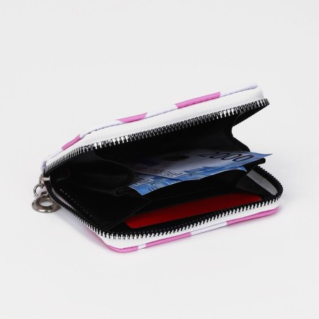 Lightning wallet, card for cards, for coins, white/pink color-1