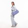 Sports bag with lightning, long belt, white/blue color