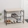 Seat shoe stand, 3 tiers, 65 × 32 × 48.5 cm, suede, black color