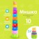 Developing toy "Pyramid: Bear", cups with letters and numbers, 11 items