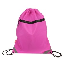 A bag for shoes with a pocket of 500 x 410 mm, Erich Krause, density 300D, a reflective strip, ventilated, neon violet