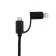 Windigo, 2 in 1, MicroUSB/Lightning - USB, 2 A, nylon braid, 1 m, black