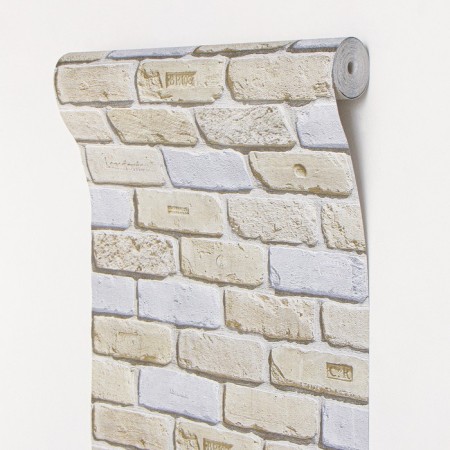 Paper bricks of bricks 301-07, 0.53x10.05m, beige/brown/gray