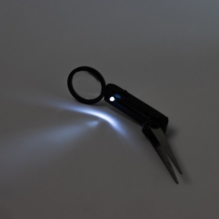 Lupa with tweezers, lens 25mm, backlight-3