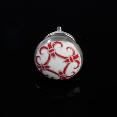 Metal handle for Blumen Haus Furniture "Eastern pattern", white, red-1