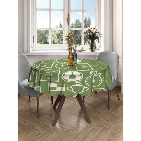 The tablecloth "Football Attributes", Round, Saten, D = 150 cm-2