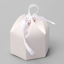 Folding box for sweets, cakes with tape, white, 6 x 6 x 4 cm
