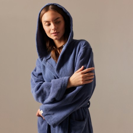 Халат махровый с капюшоном женский SL HOME: Basic "Ривьера", р-р L, 100% хл, 420 г/м2-2