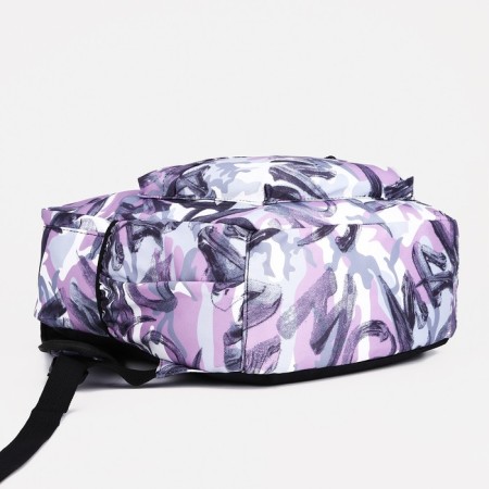 School backpack from textiles on lightning, 3 pockets, lilac color-4