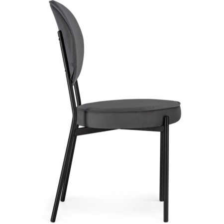STULL OF A MARAL CARCAS Roys Metal/Velur, Black/Anthracite 45x52x90 cm-2