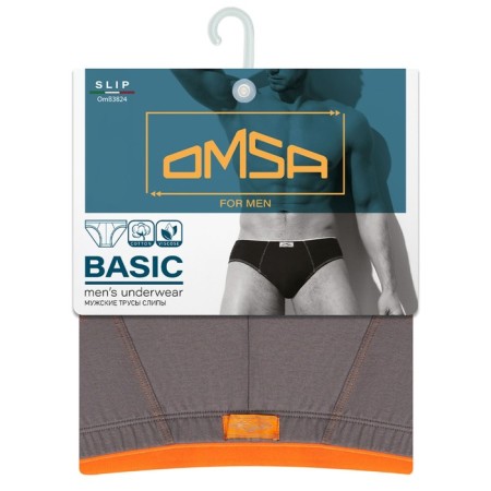 Panties Slips men's Omsa 3824, size 50, Grigio color-2