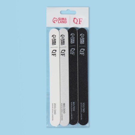 Files-melons, abrasiveness 80/100, 100/180, 180/200, 200/240, 18 cm, 4 pcs, black/gray/white color-5