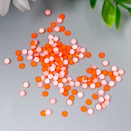 Decor for creativity "Fluorescence rhinestones. Neon -orange" set of 144 pcs SS10 - 2.7 mm