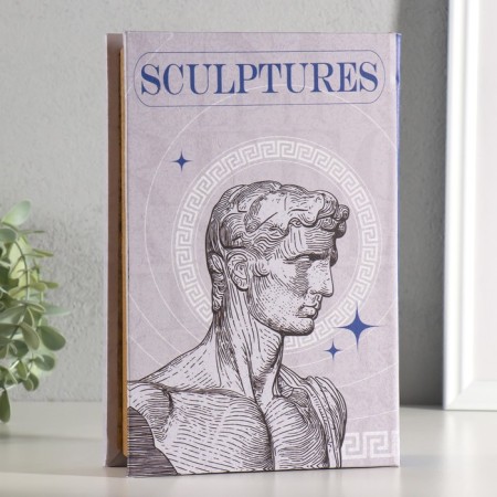 Safe-book wood, leatherette, mirror "Greek sculpture" 24x16x5 cm-4
