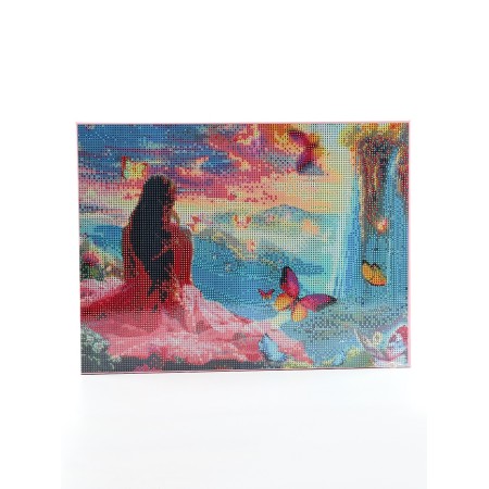 Diamond mosaic with full filling on canvas with a subframe of "waterfalls", 30 x 40 cm-2