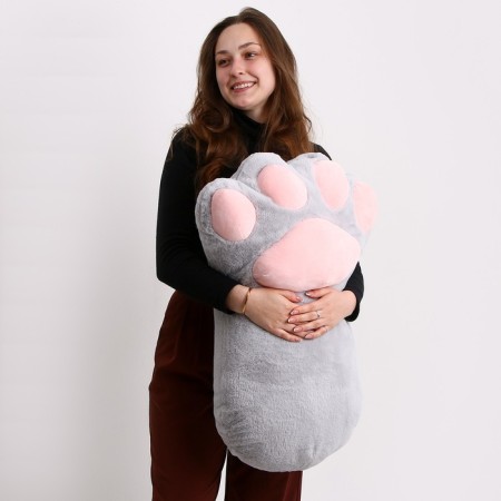 Soft toy "paw", 70 cm, gray color-4