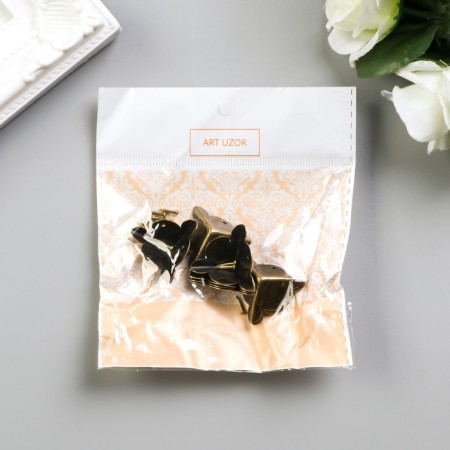 Corner Metal "Triangle" set 10 pcs+nail. bronze 1.8x1.8 cm-5