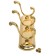 Tundra tundra tundra, metal, three -horn, gold color