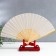 Fan bamboo, textiles h = 21 cm "monocet" in a box, white
