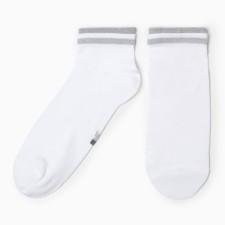 Women's socks shortened, white color, size 25-27