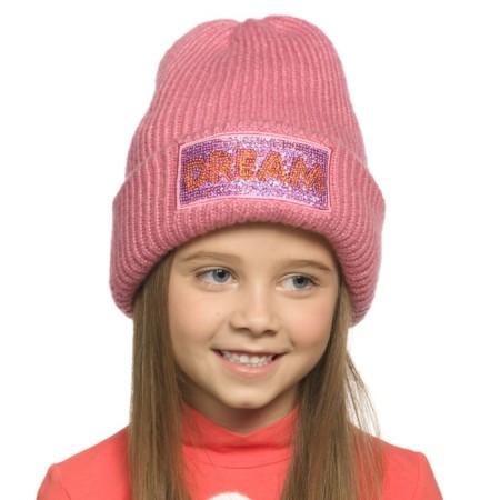 Hat for girls, size 48-50, pink color