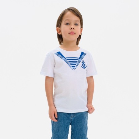 T-shirt Children's KAFTAN "Sailor", white, height 86-92 (28)