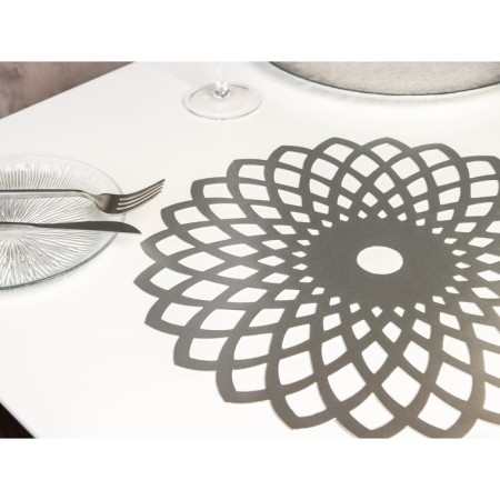 Serving napkin on the table "Demi", d = 37 cm, silver color-2