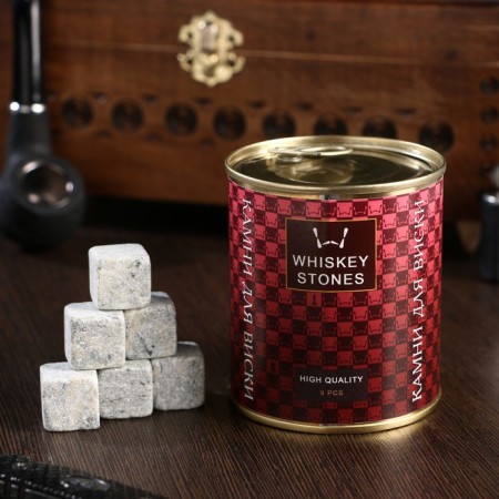 A set of stones for whiskey "High Quality", in a tin can, 9 pcs.