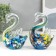 Souvenir glass "Swans Kaleidoscope" under the Muranian glass set 2 pcs 11.5x8 cm
