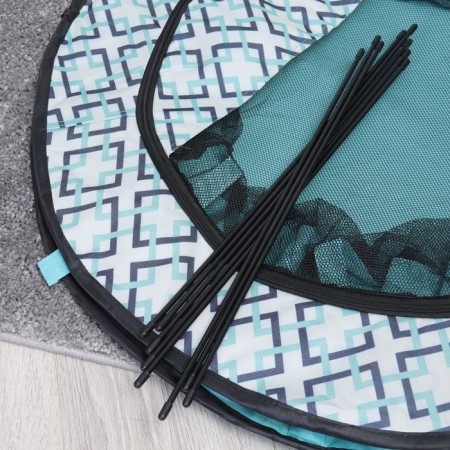 An animal aviary, a tent with a pattern, round, 90 x 55 cm, blue-13