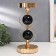 Summary Metal for 1 candle "Two black marble balls in the field" Gold 27x12x12 cm