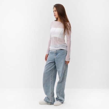 Jumper (longshille) Women's mesh mist, size 46, white-3
