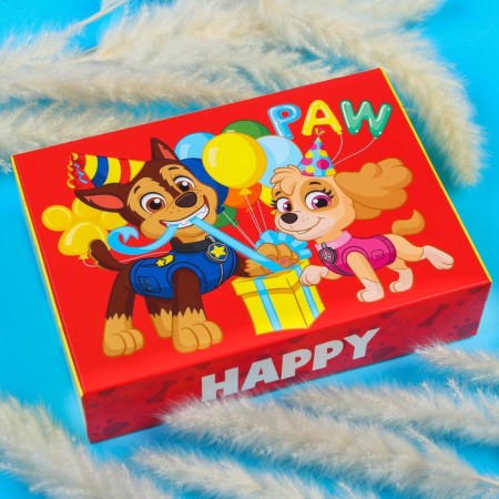 Gift box, folding "Happy" 21x15x5 cm, puppy patrol-2