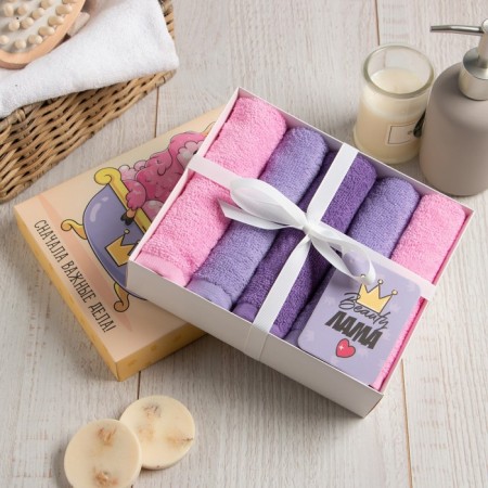Set of terry napkins "Lama" 30x30 cm -5pcs, 100% HL, 340g/m2