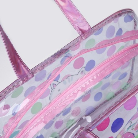 A set of cosmetic bags for the pool, 2 in 1, pink/multi -colored color-3