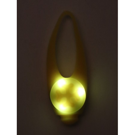 Light beacon on the collar/leash with 3 lumines of the “foot”, 3.2 cm, silicone, yellow-5