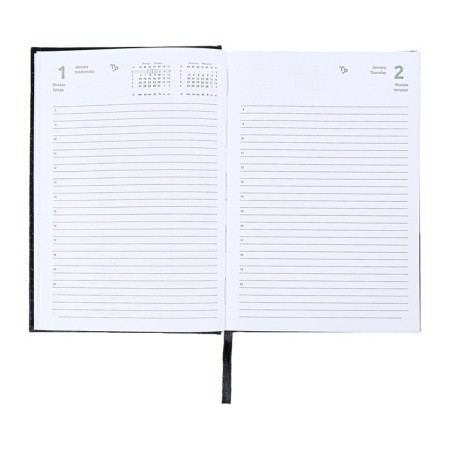 Dated diary 2024, A5, 176 sheets, Attomex.arkona, Bumvinyl cover, Lasse, Block 70 g/m2, black-10