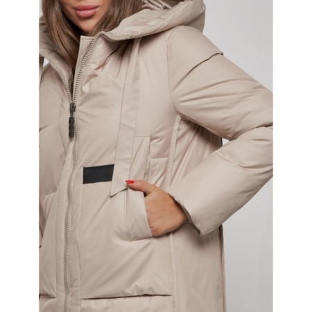 Coat insulated winter female, size 46, beige color-9