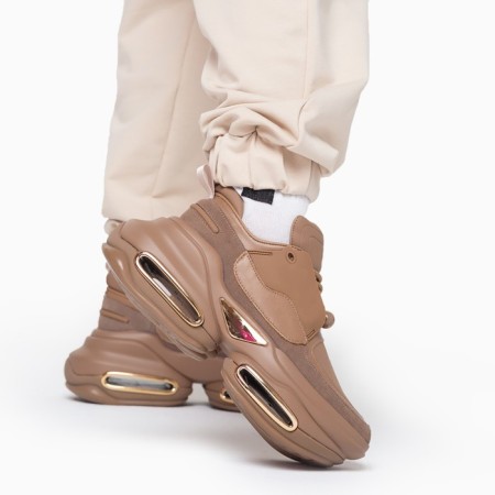 Sneakers women's, dark beige, size 36-4