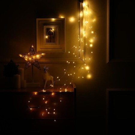 Girlyanda "dreadlocks" 1.5 m, IP20, silver thread, 125 LED, glow warm white, 12 V-3