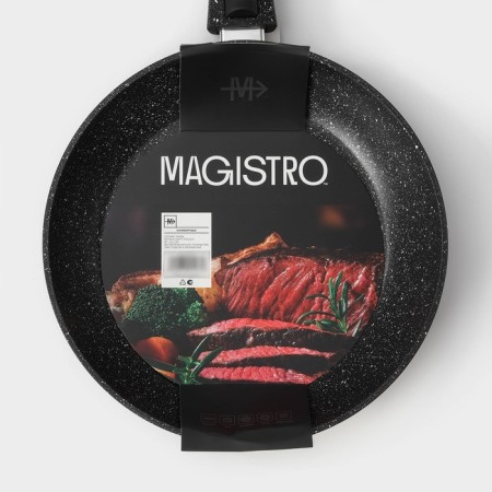 Fogging pan Magistro Dark, D = 24 cm, removable handle Soft-Touch, anti-stick coating, induction, black color-11
