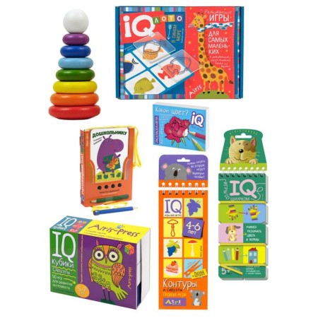 Set. The package is large with IQ games for the development of figurative thinking (4-7 years). With a pyramid-1