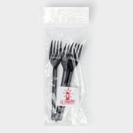 Plastic disposable plug, 16.5 cm, black color, set 6 pcs-5