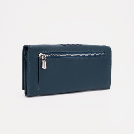Women's wallet on magnets, green color-1