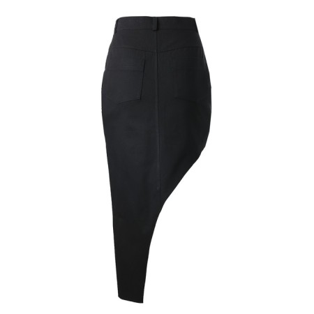 Women's asymmetric skirt Mist: Denim R.42, Black-8